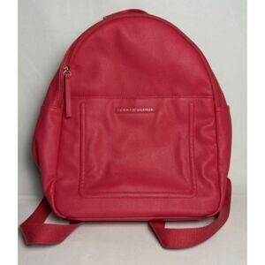 Tommy Hilfiger Pink Pebbled Faux-Leather Mini Backpack - Gold Tone Hardware